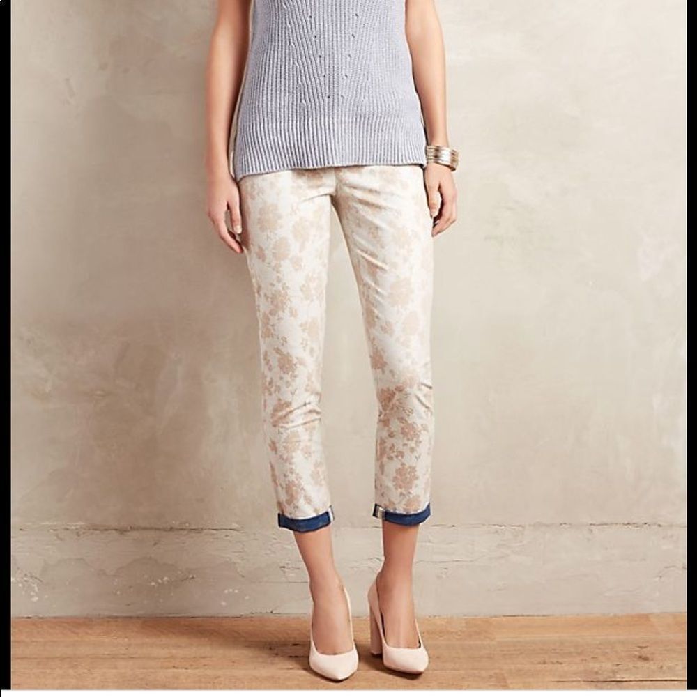 Anthropologie Charlie trouser in neutral floral